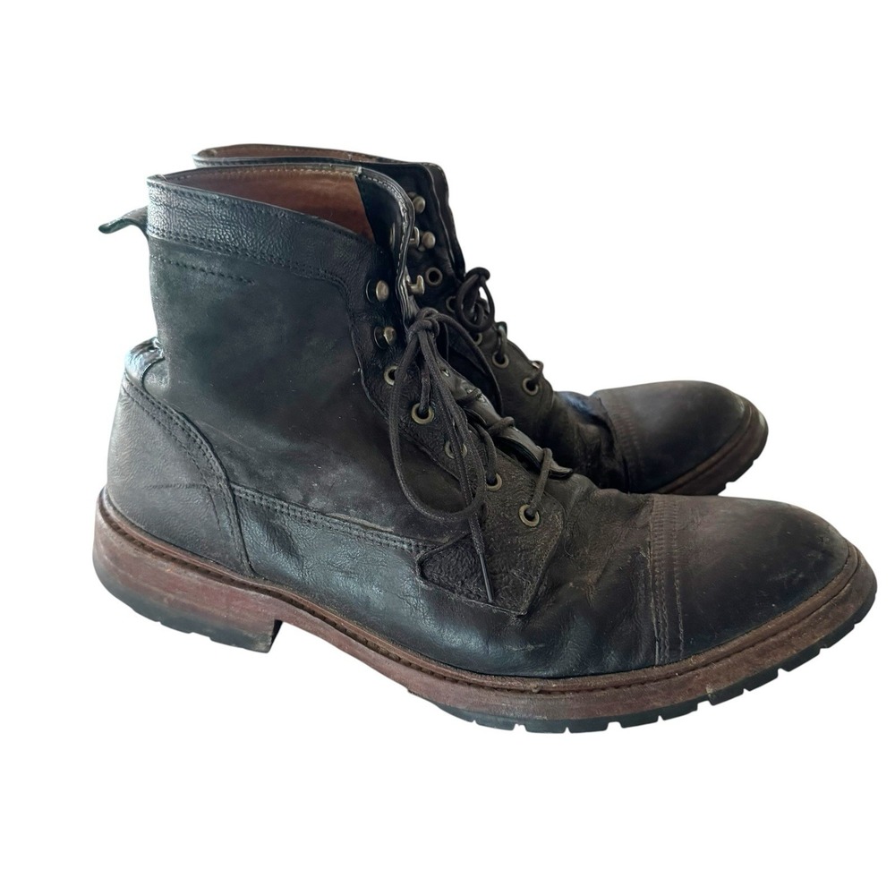 Trask Lowell Men 8.5 Black Leather Boots *READ